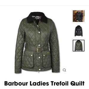 Barbour Ladies Trefoil Quilt in Olive Size 8 US